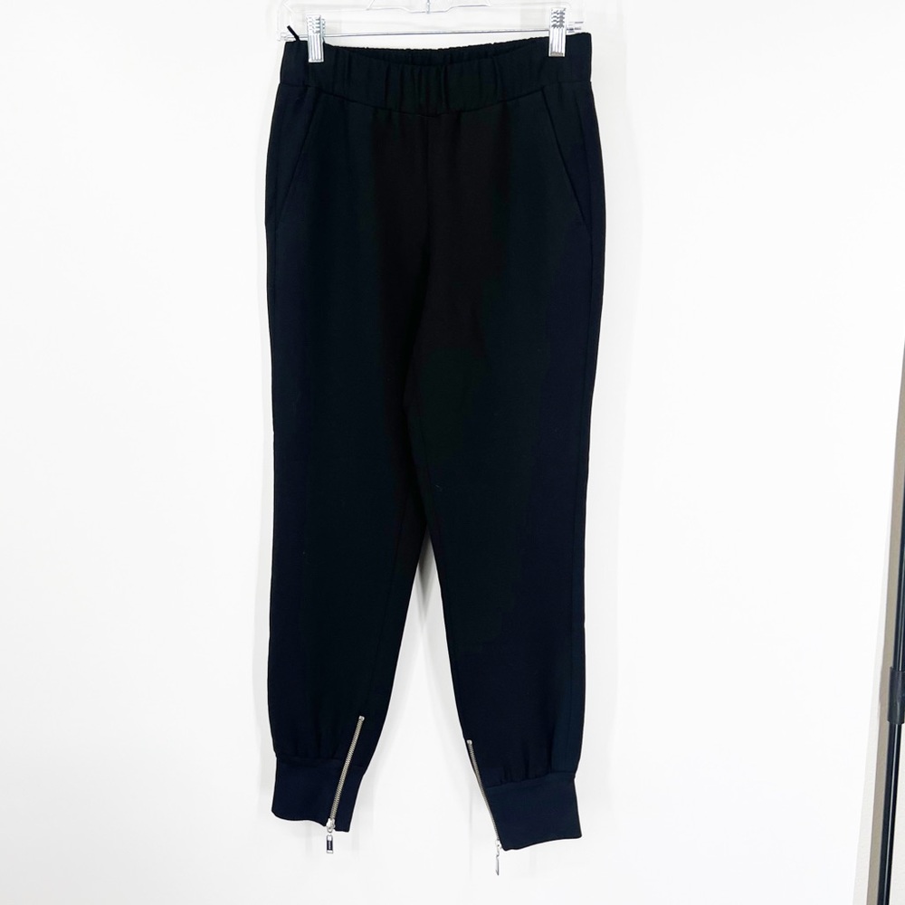 Babaton Aritzia Black Jogger Pants Zipper Ankle Detail